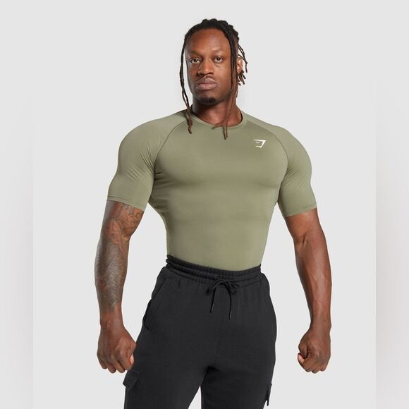 Gymshark ELEMENT BASELAYER T-SHIRT in Compression Fit large green NWT in package - Picture 1 of 6